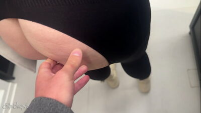 Cute Girl has fun in the whole furniture store – risky public handjob and fuck !