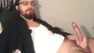 Cumming all over my shirt and closeup of the results