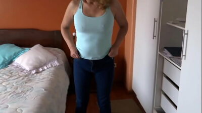 Stepson has premature ejaculation, he cums as soon as he sees me masturbating